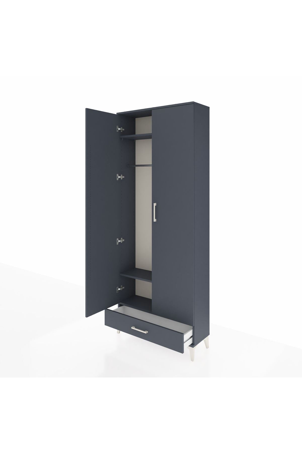 Arges Dolap 3 Raflı Tek Çekmeceli Tek Askılı 88x30x221 - S30M004V5A