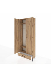 Arges Dolap 3 Raflı Tek Çekmeceli Tek Askılı 88x30x221 - S30M004V9A