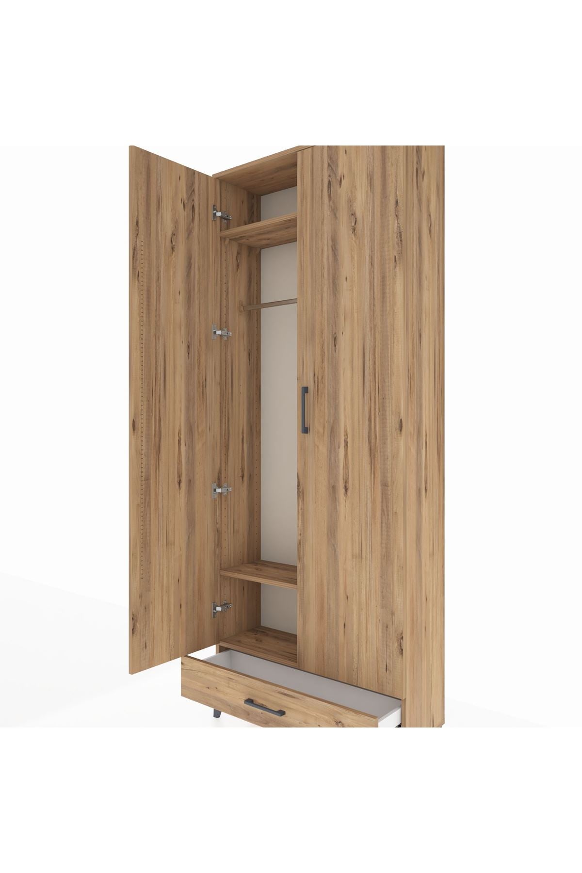 Arges Dolap 3 Raflı Tek Çekmeceli Tek Askılı 88x30x221 - S30M004V9A