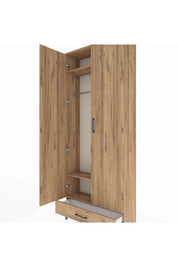 Arges Dolap 3 Raflı Tek Çekmeceli Tek Askılı 88x30x221 - S30M004V9A