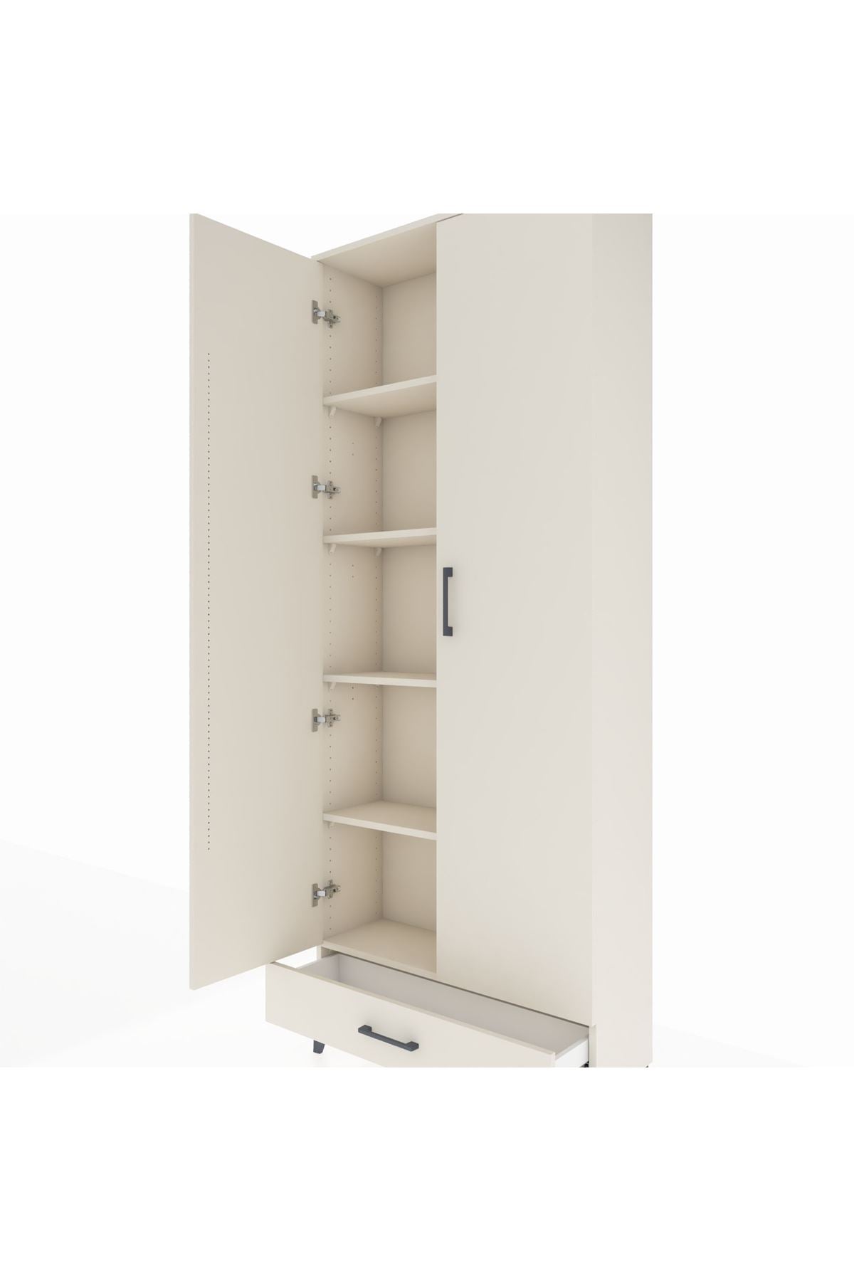 Arges Dolap 5 Raflı Tek Çekmeceli 2 Kapaklı 88x30x221 - S30M006V1A