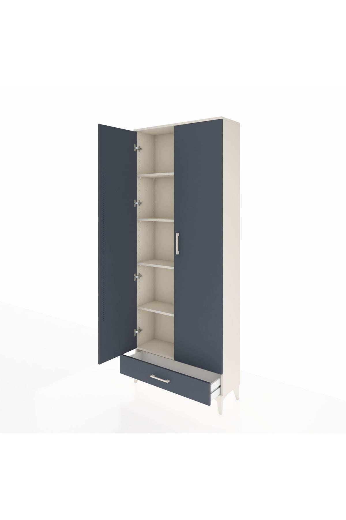 Arges Dolap 5 Raflı Tek Çekmeceli 2 Kapaklı 88x30x221 - S30M006V2A