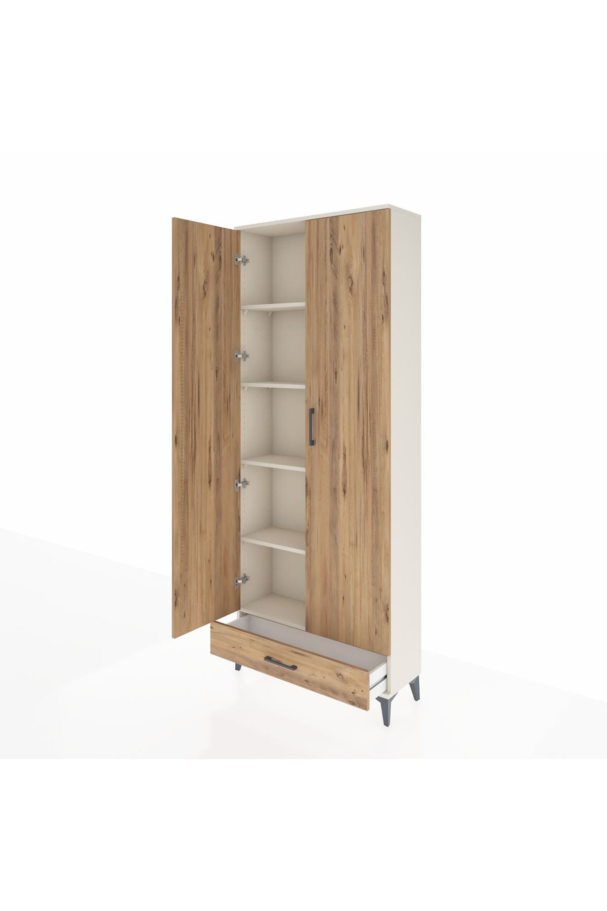 Arges Dolap 5 Raflı Tek Çekmeceli 2 Kapaklı 88x30x221 - S30M006V3A
