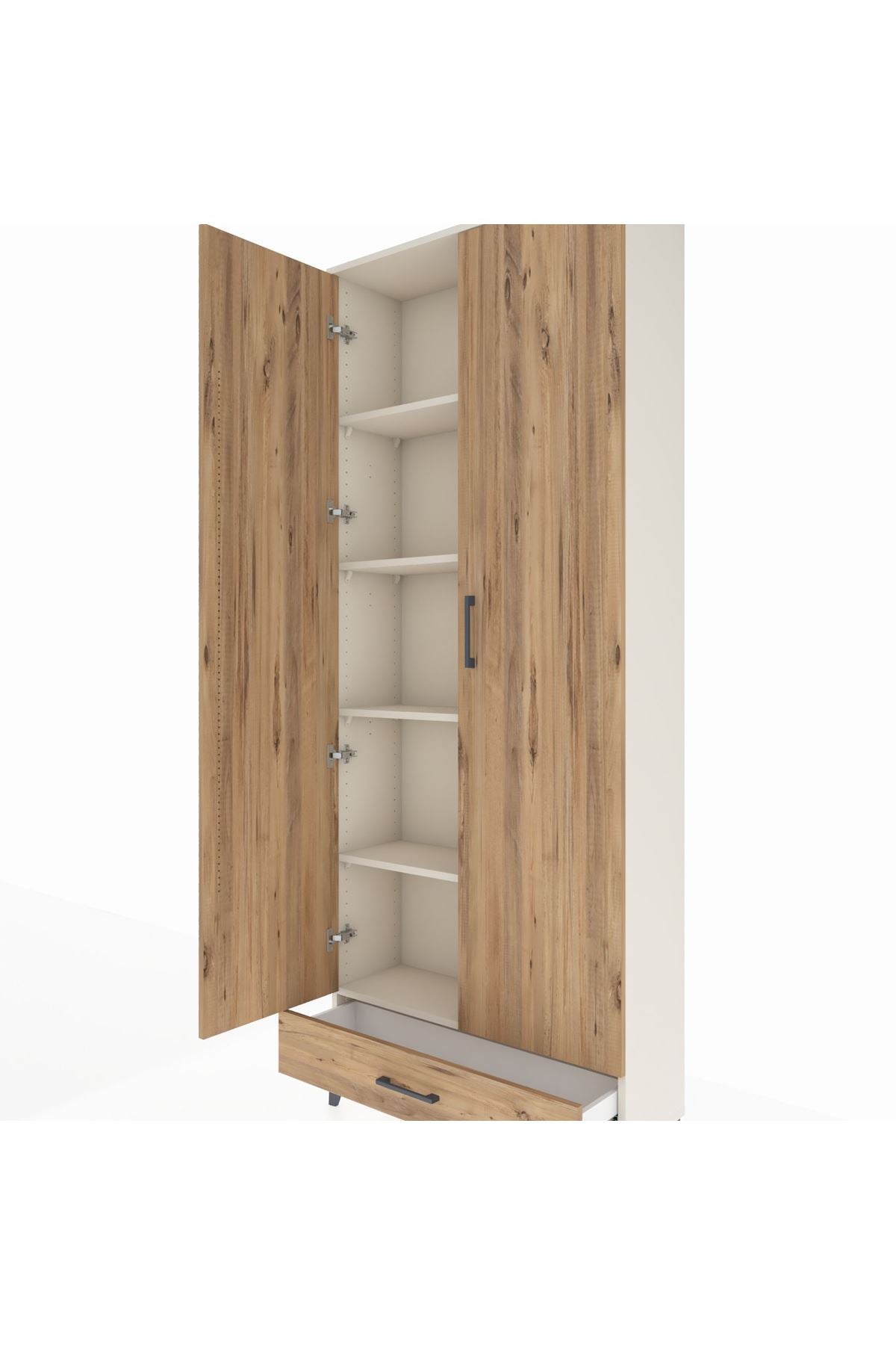 Arges Dolap 5 Raflı Tek Çekmeceli 2 Kapaklı 88x30x221 - S30M006V3A