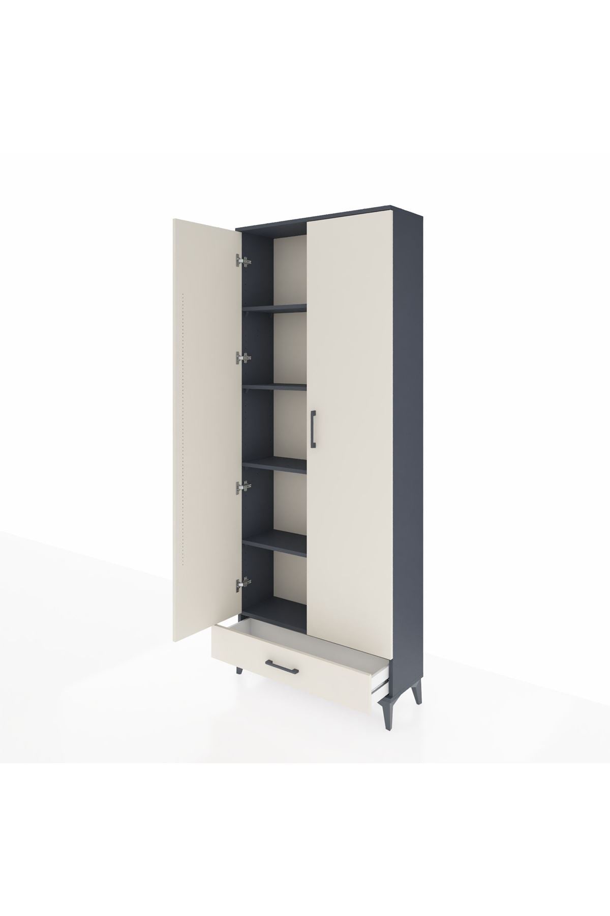 Arges Dolap 5 Raflı Tek Çekmeceli 2 Kapaklı 88x30x221 - S30M006V4A