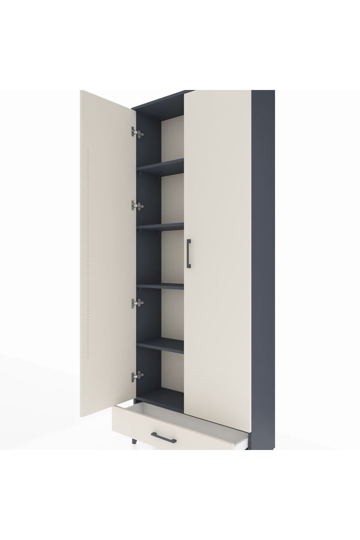 Arges Dolap 5 Raflı Tek Çekmeceli 2 Kapaklı 88x30x221 - S30M006V4A
