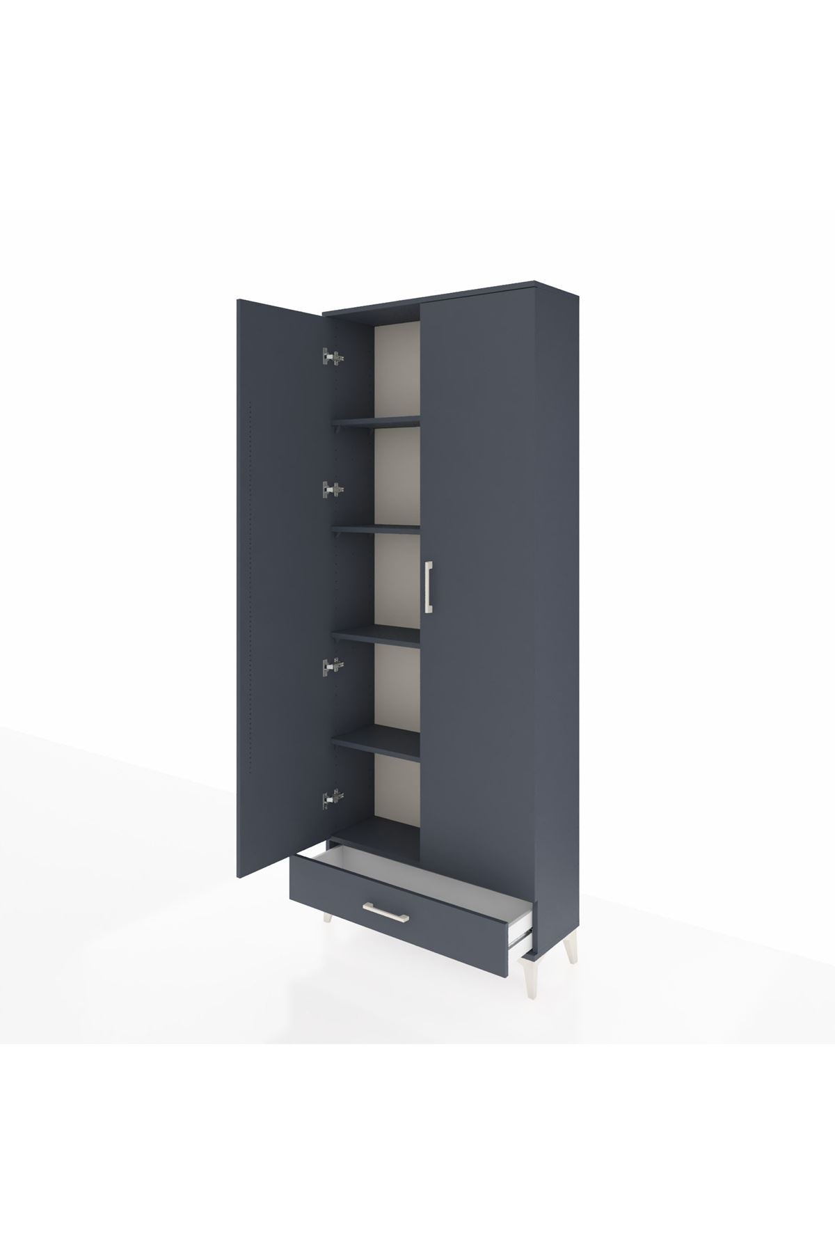 Arges Dolap 5 Raflı Tek Çekmeceli 2 Kapaklı 88x30x221 - S30M006V5A