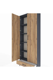 Arges Dolap 5 Raflı Tek Çekmeceli 2 Kapaklı 88x30x221 - S30M006V6A