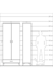 Arges Dolap 5 Raflı Tek Çekmeceli 2 Kapaklı 88x30x221 - S30M006V8A
