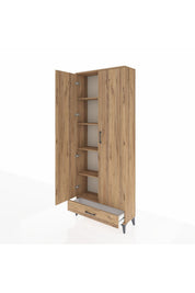 Arges Dolap 5 Raflı Tek Çekmeceli 2 Kapaklı 88x30x221 - S30M006V9A