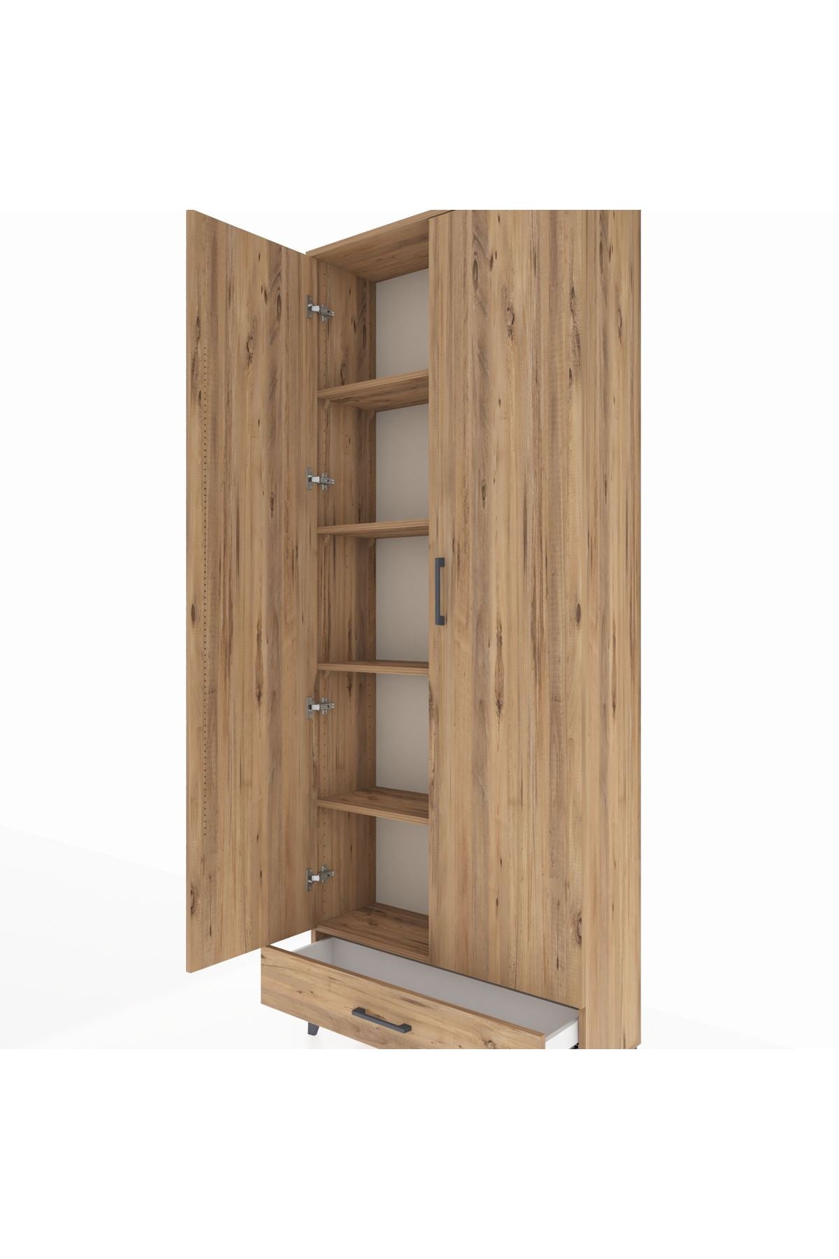 Arges Dolap 5 Raflı Tek Çekmeceli 2 Kapaklı 88x30x221 - S30M006V9A