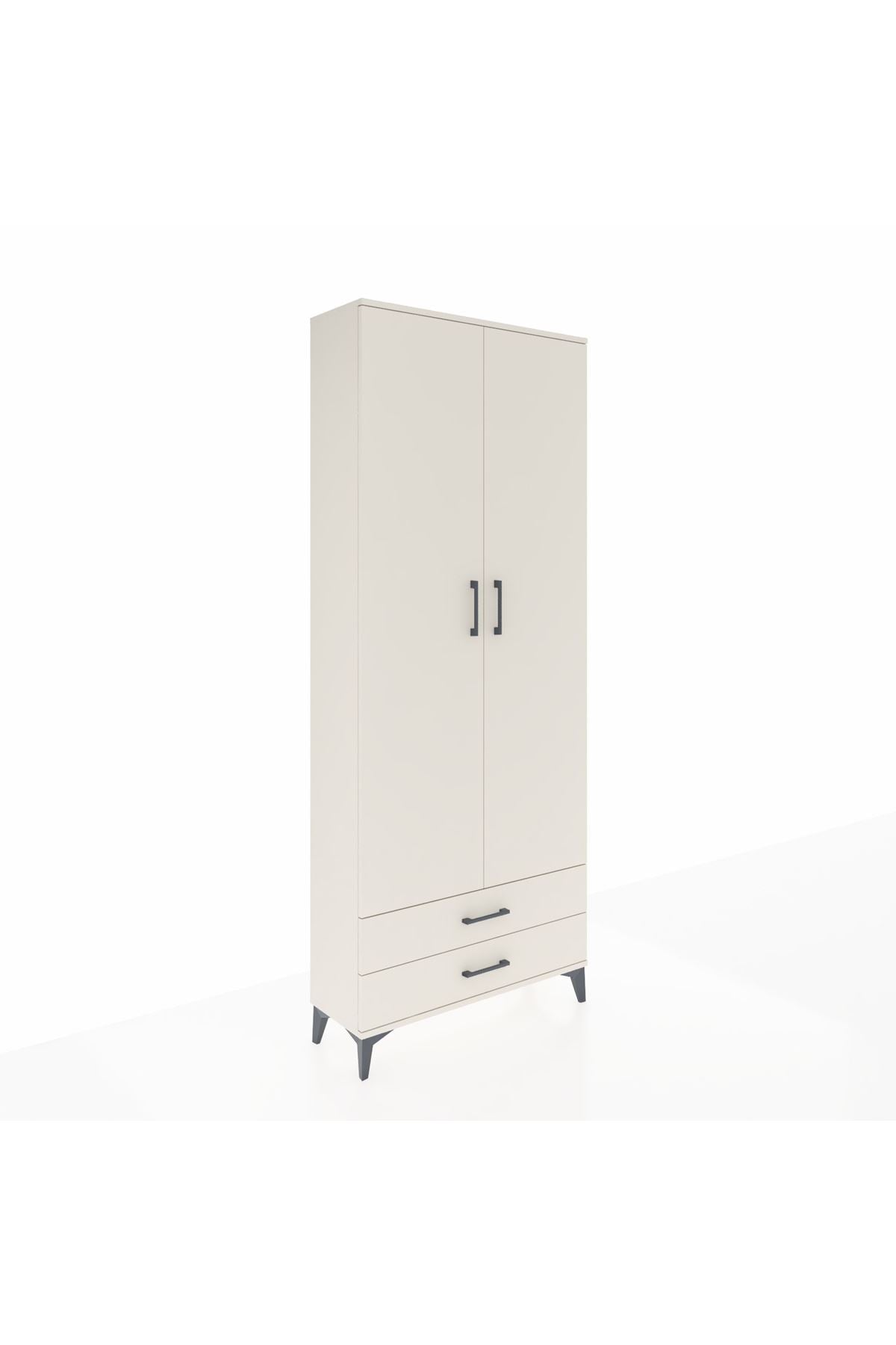Arges Dolap 2 Raflı 2 Çekmeceli Tek Askılı 88x30x221 - S30M007V1A