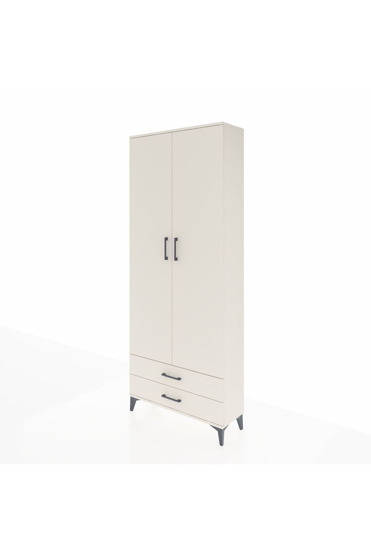 Arges Dolap 2 Raflı 2 Çekmeceli Tek Askılı 88x30x221 - S30M007V1A