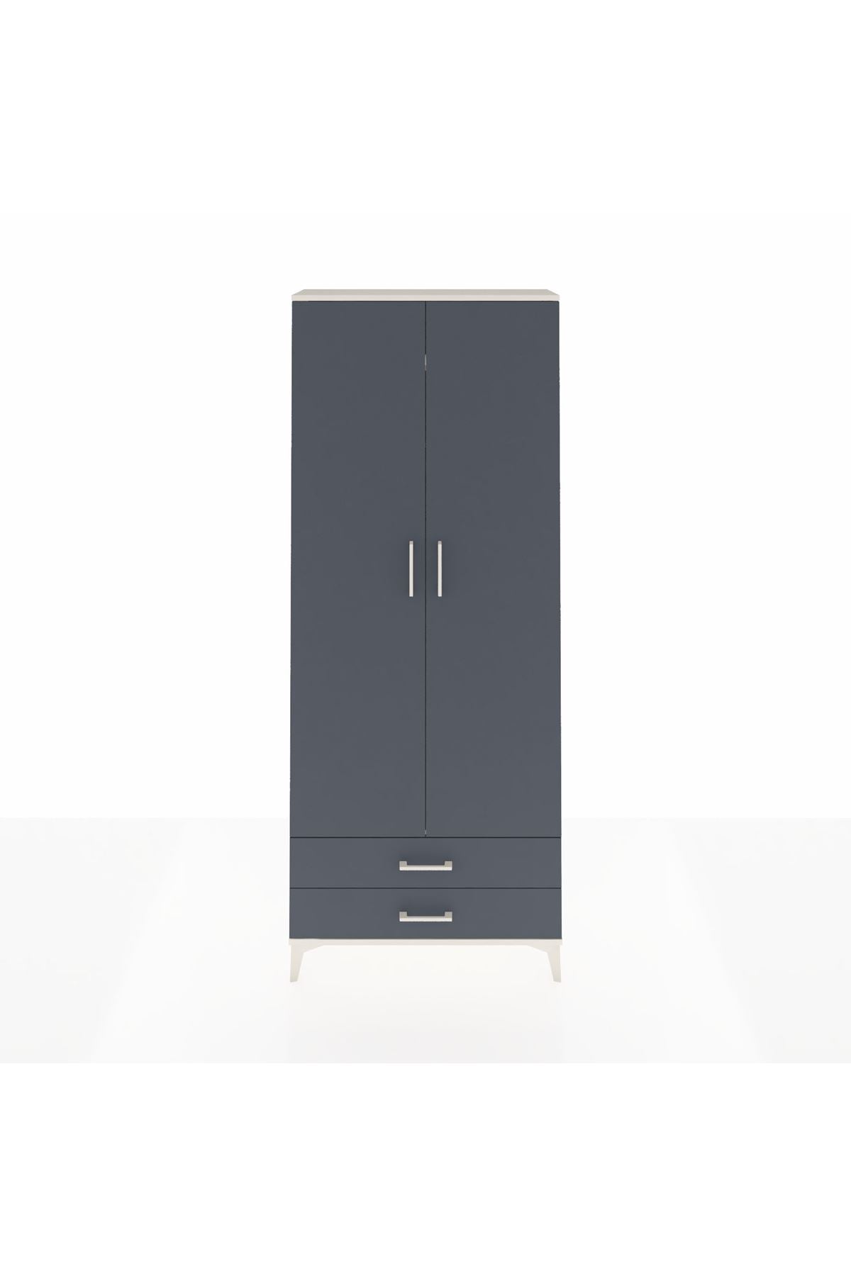Arges Dolap 2 Raflı 2 Çekmeceli Tek Askılı 88x30x221 - S30M007V2A