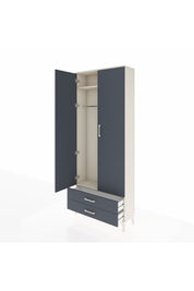 Arges Dolap 2 Raflı 2 Çekmeceli Tek Askılı 88x30x221 - S30M007V2A