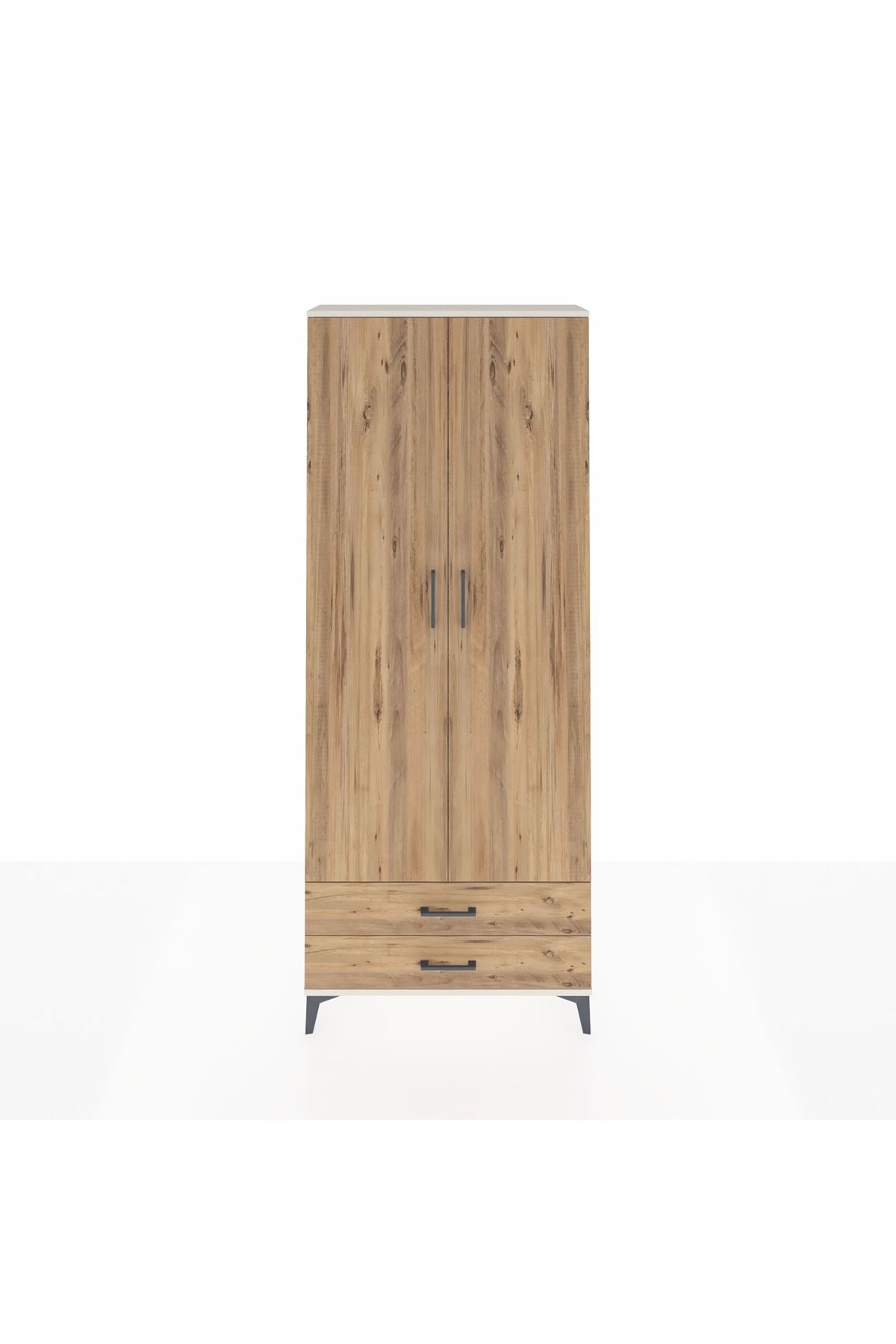 Arges Dolap 2 Raflı 2 Çekmeceli Tek Askılı 88x30x221 - S30M007V3A