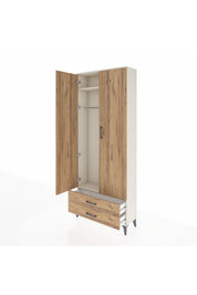 Arges Dolap 2 Raflı 2 Çekmeceli Tek Askılı 88x30x221 - S30M007V3A
