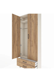 Arges Dolap 2 Raflı 2 Çekmeceli Tek Askılı 88x30x221 - S30M007V3A