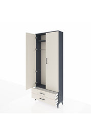 Arges Dolap 2 Raflı 2 Çekmeceli Tek Askılı 88x30x221 - S30M007V4A