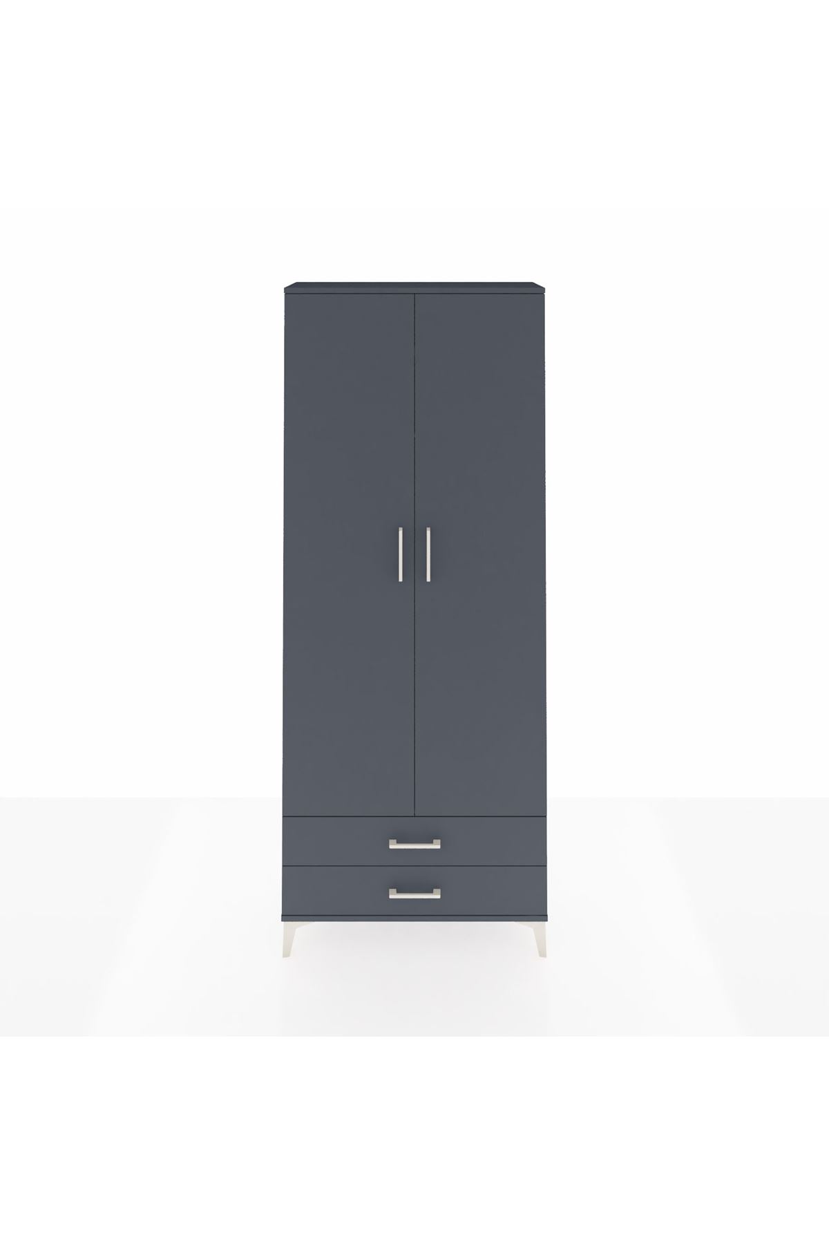 Arges Dolap 2 Raflı 2 Çekmeceli Tek Askılı 88x30x221 - S30M007V5A