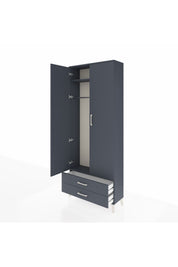 Arges Dolap 2 Raflı 2 Çekmeceli Tek Askılı 88x30x221 - S30M007V5A