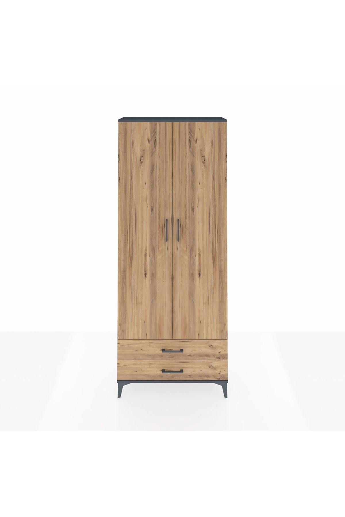 Arges Dolap 2 Raflı 2 Çekmeceli Tek Askılı 88x30x221 - S30M007V6A
