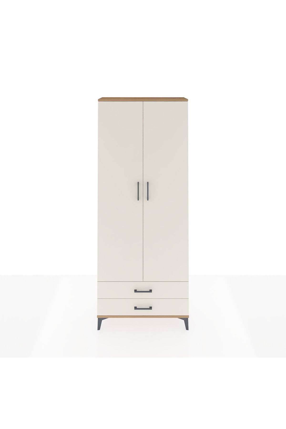 Arges Dolap 2 Raflı 2 Çekmeceli Tek Askılı 88x30x221 - S30M007V7A