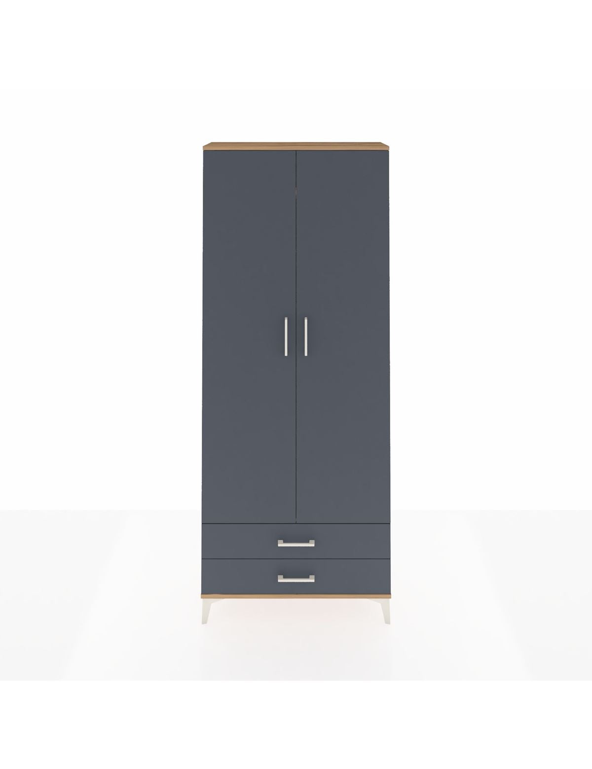Arges Dolap 2 Raflı 2 Çekmeceli Tek Askılı 88x30x221 - S30M007V8A
