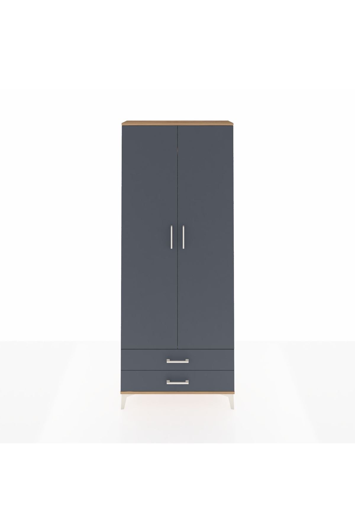 Arges Dolap 2 Raflı 2 Çekmeceli Tek Askılı 88x30x221 - S30M007V8A