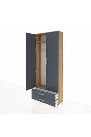 Arges Dolap 2 Raflı 2 Çekmeceli Tek Askılı 88x30x221 - S30M007V8A