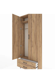 Arges Dolap 2 Raflı 2 Çekmeceli Tek Askılı 88x30x221 - S30M007V9A