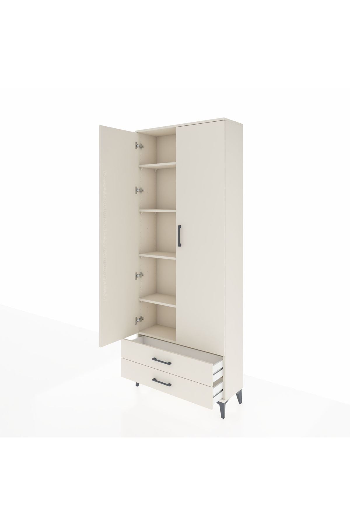 Arges Dolap 5 Raflı 2 Çekmeceli 2 Kapaklı 88x30x221 - S30M009V1A
