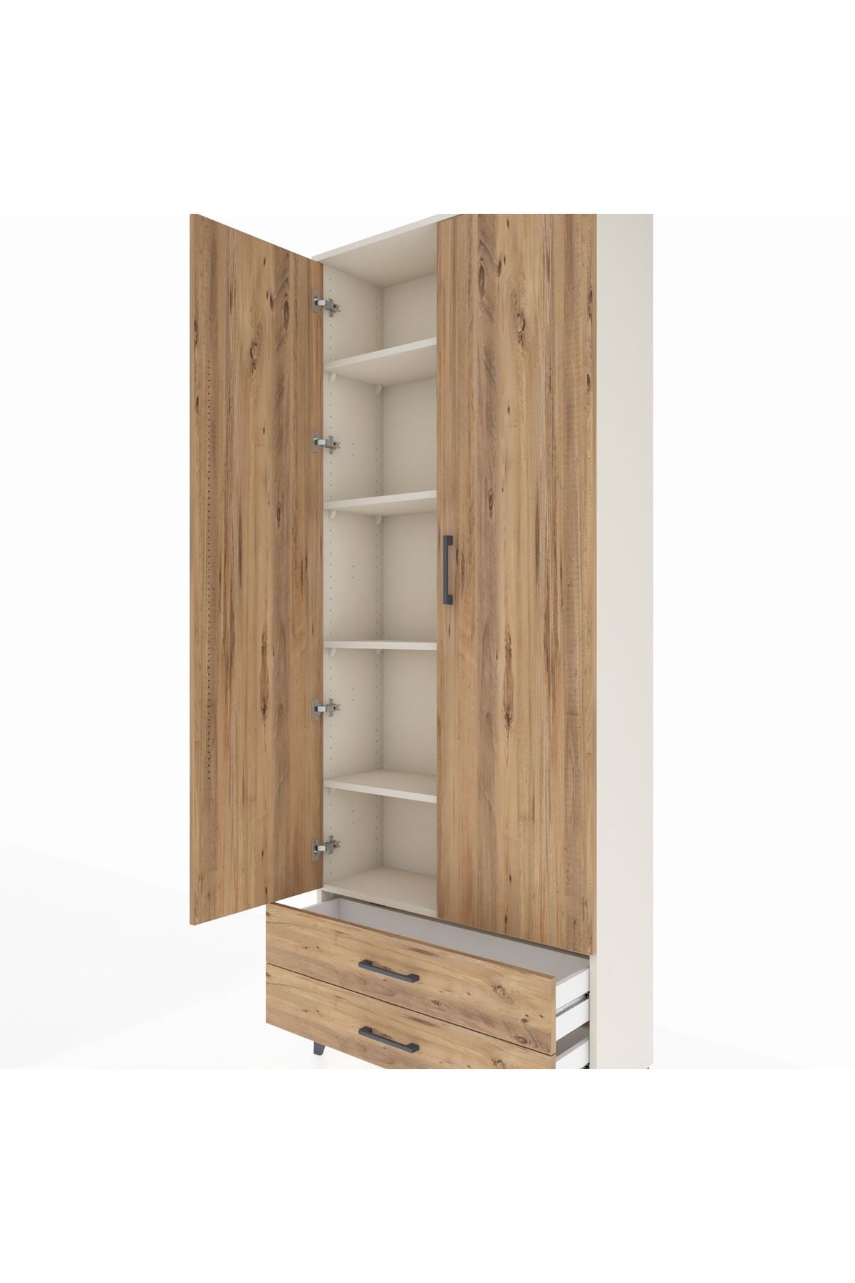 Arges Dolap 5 Raflı 2 Çekmeceli 2 Kapaklı 88x30x221 - S30M009V3A