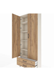 Arges Dolap 5 Raflı 2 Çekmeceli 2 Kapaklı 88x30x221 - S30M009V3A