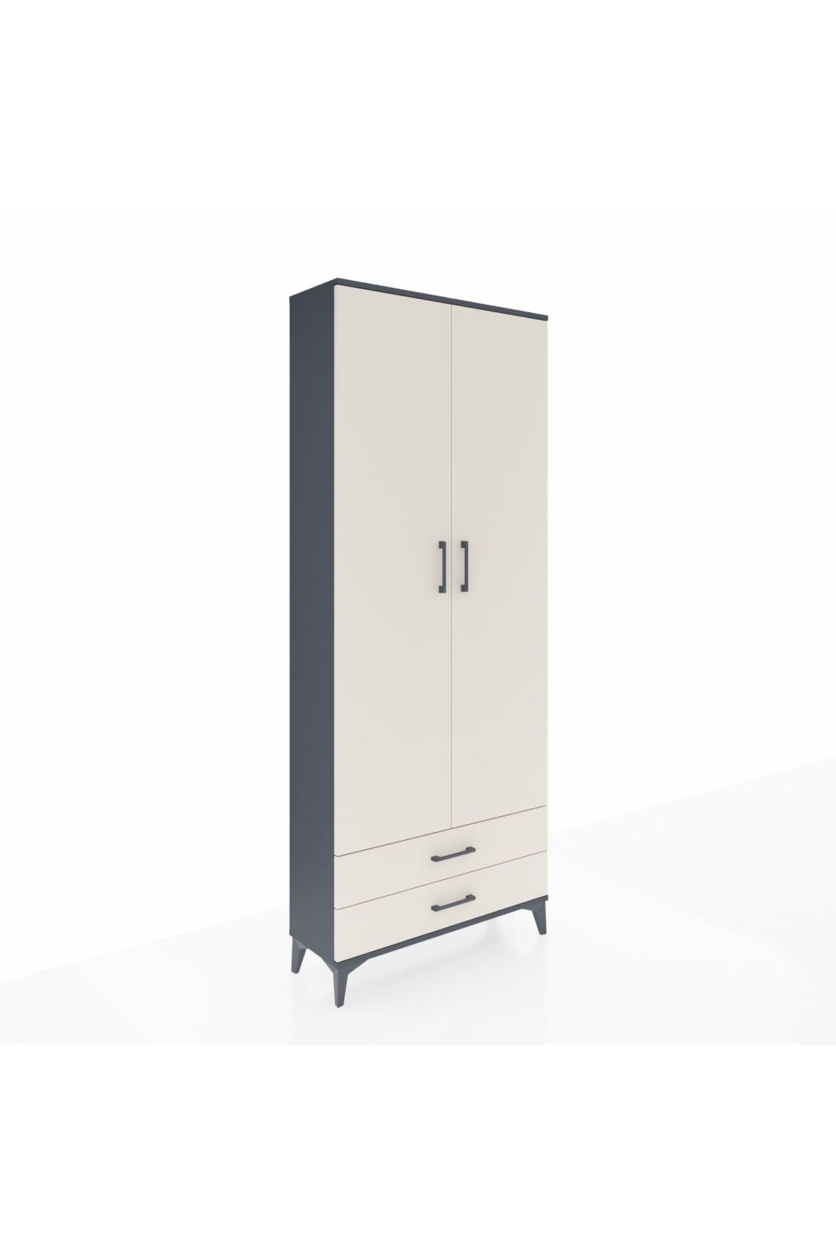 Arges Dolap 5 Raflı 2 Çekmeceli 2 Kapaklı 88x30x221 - S30M009V4A