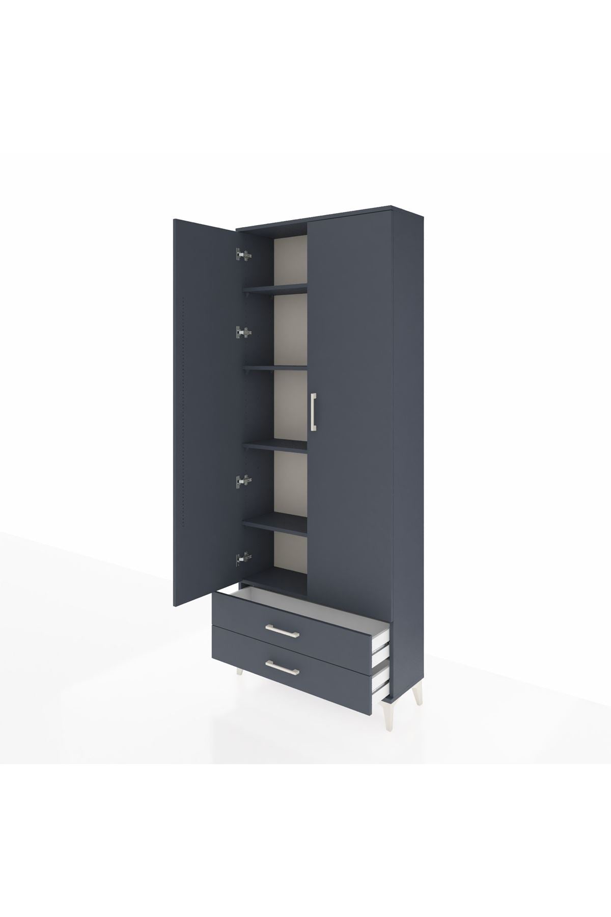 Arges Dolap 5 Raflı 2 Çekmeceli 2 Kapaklı 88x30x221 - S30M009V5A