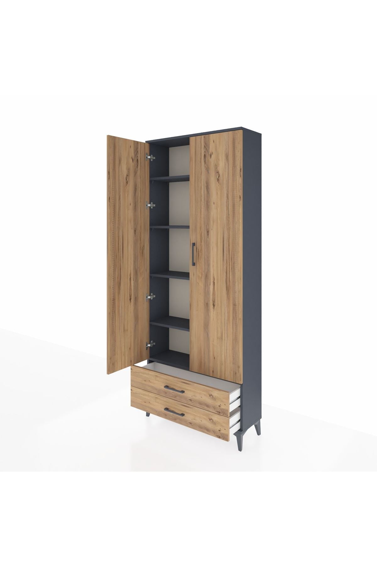 Arges Dolap 5 Raflı 2 Çekmeceli 2 Kapaklı 88x30x221 - S30M009V6A