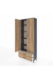 Arges Dolap 5 Raflı 2 Çekmeceli 2 Kapaklı 88x30x221 - S30M009V6A