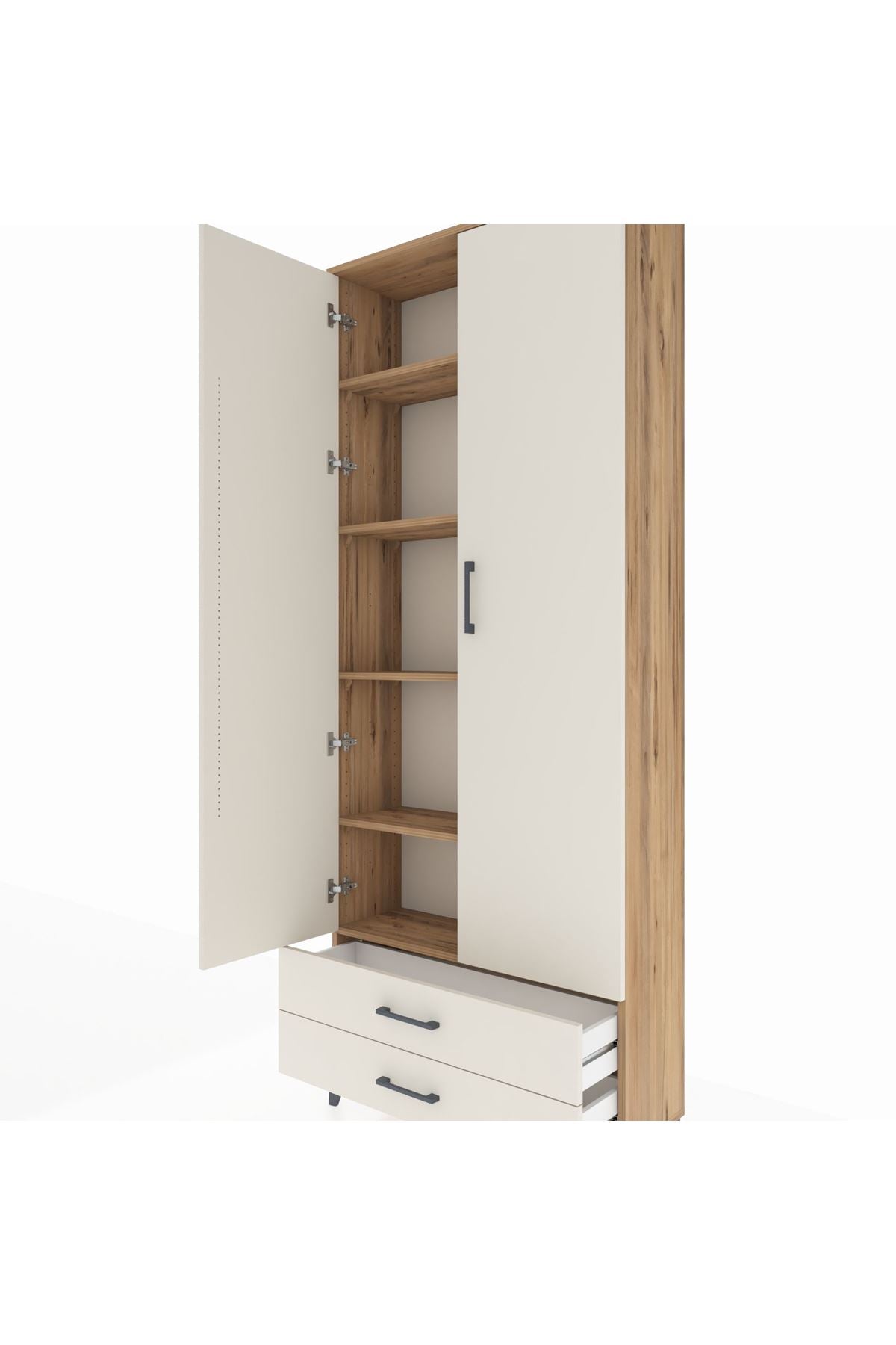 Arges Dolap 5 Raflı 2 Çekmeceli 2 Kapaklı 88x30x221 - S30M009V7A