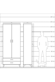 Arges Dolap 5 Raflı 2 Çekmeceli 2 Kapaklı 88x30x221 - S30M009V8A