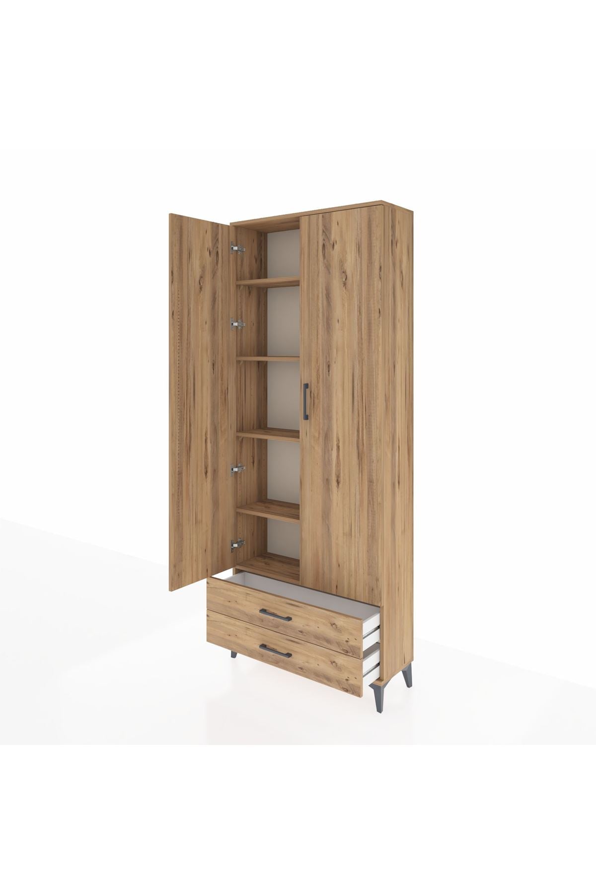 Arges Dolap 5 Raflı 2 Çekmeceli 2 Kapaklı 88x30x221 - S30M009V9A