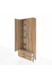 Arges Dolap 5 Raflı 2 Çekmeceli 2 Kapaklı 88x30x221 - S30M009V9A