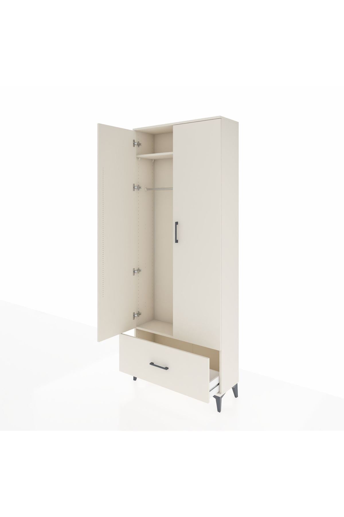 Arges Dolap 2 Raflı Tek Çekmeceli Tek Askılı 88x30x221 - S30M010V1A