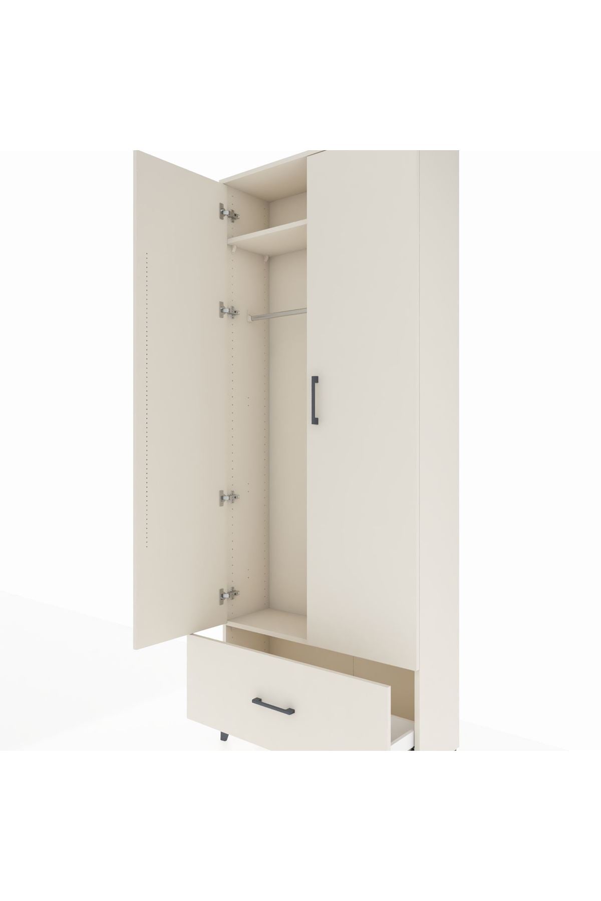 Arges Dolap 2 Raflı Tek Çekmeceli Tek Askılı 88x30x221 - S30M010V1A