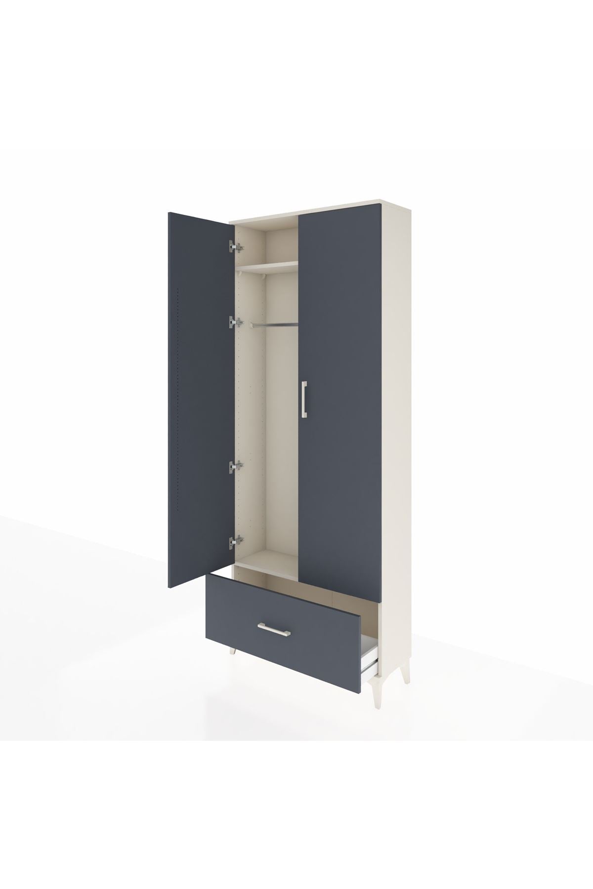 Arges Dolap 2 Raflı Tek Çekmeceli Tek Askılı 88x30x221 - S30M010V2A