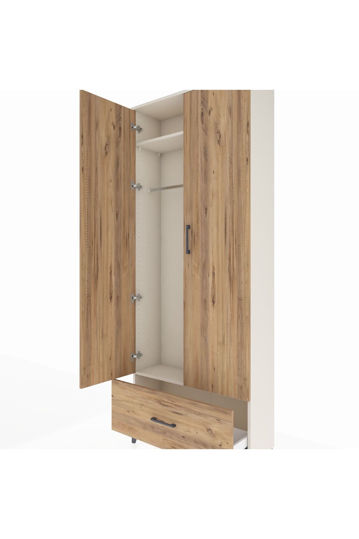 Arges Dolap 2 Raflı Tek Çekmeceli Tek Askılı 88x30x221 - S30M010V3A