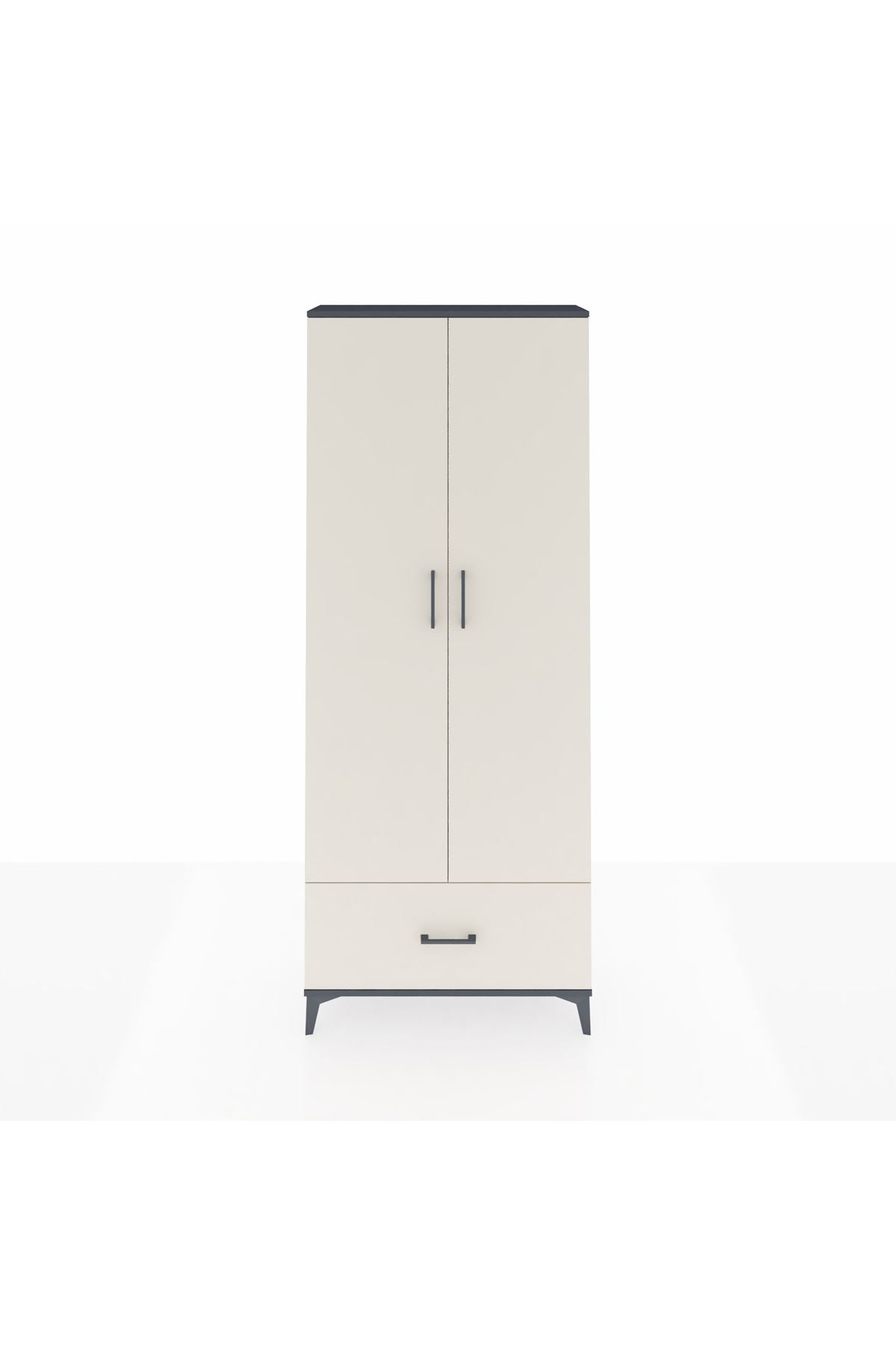 Arges Dolap 2 Raflı Tek Çekmeceli Tek Askılı 88x30x221 - S30M010V4A