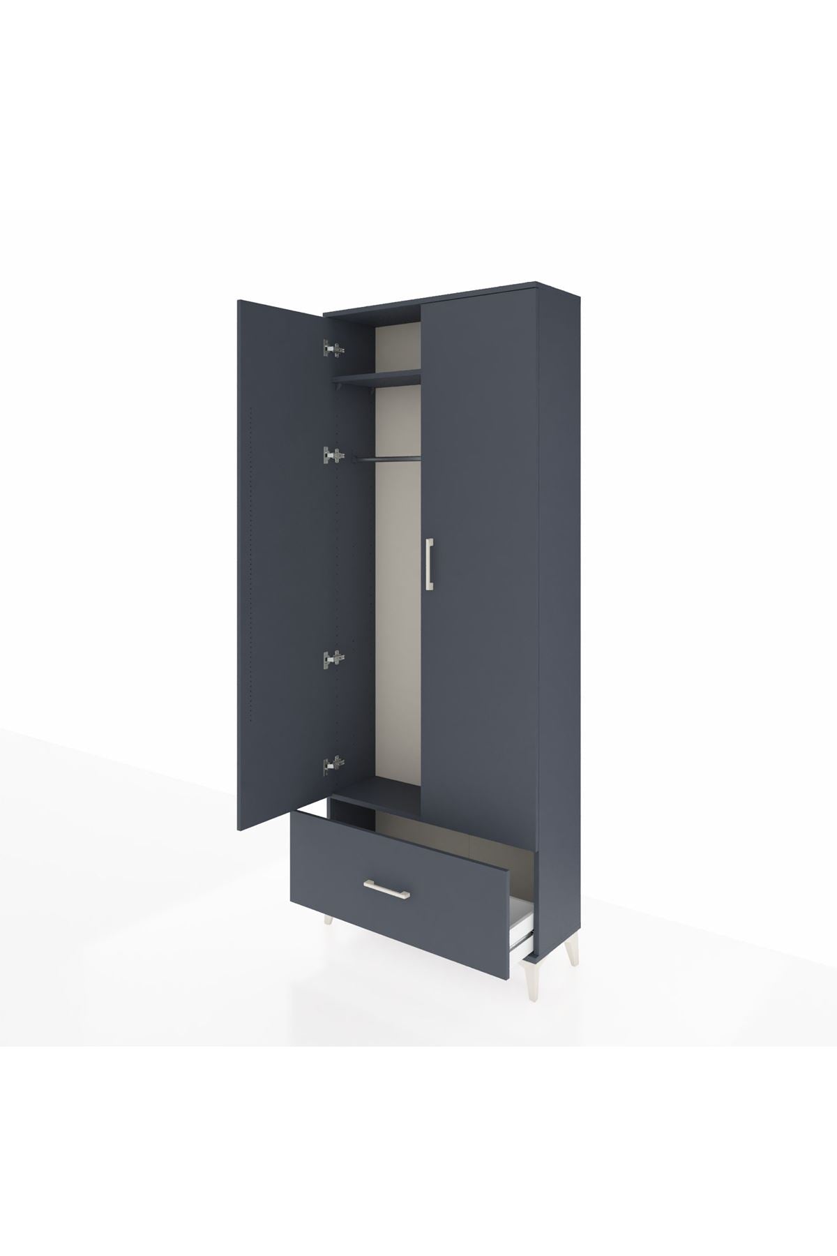Arges Dolap 2 Raflı Tek Çekmeceli Tek Askılı 88x30x221 - S30M010V5A