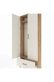 Arges Dolap 2 Raflı Tek Çekmeceli Tek Askılı 88x30x221 - S30M010V7A