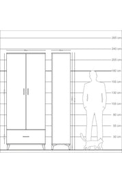 Arges Dolap 2 Raflı Tek Çekmeceli Tek Askılı 88x30x221 - S30M010V8A
